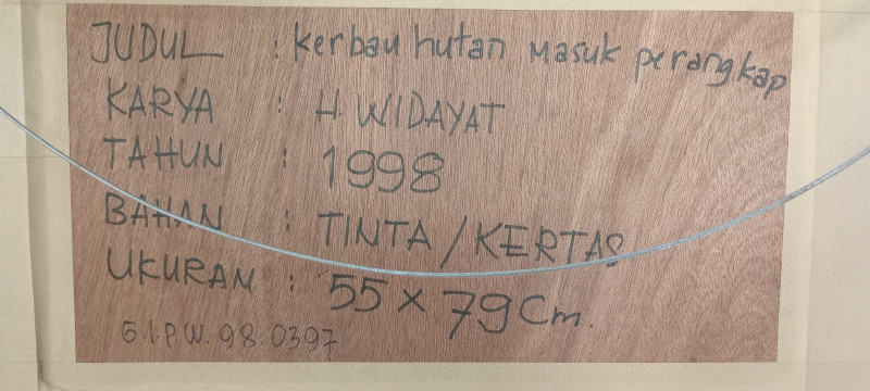 "Kerbau Hutan Masuk Perangkap",  karya Widayat